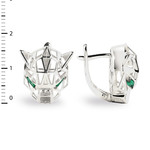 Серьги PUMA TRANSFORME из белого золота 585 пробы с изумрудом
