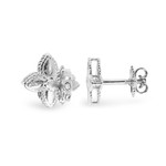Серьги-винты из белого золота 585 пробы
