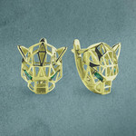 Серьги PUMA TRANSFORME из лимонного золота 585 пробы с изумрудом
