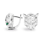 Серьги PUMA TRANSFORME из белого золота 585 пробы с изумрудом