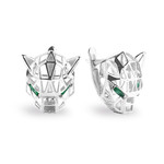 Серьги PUMA TRANSFORME из белого золота 585 пробы с изумрудом