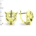 Серьги PUMA TRANSFORME из лимонного золота 585 пробы с изумрудом