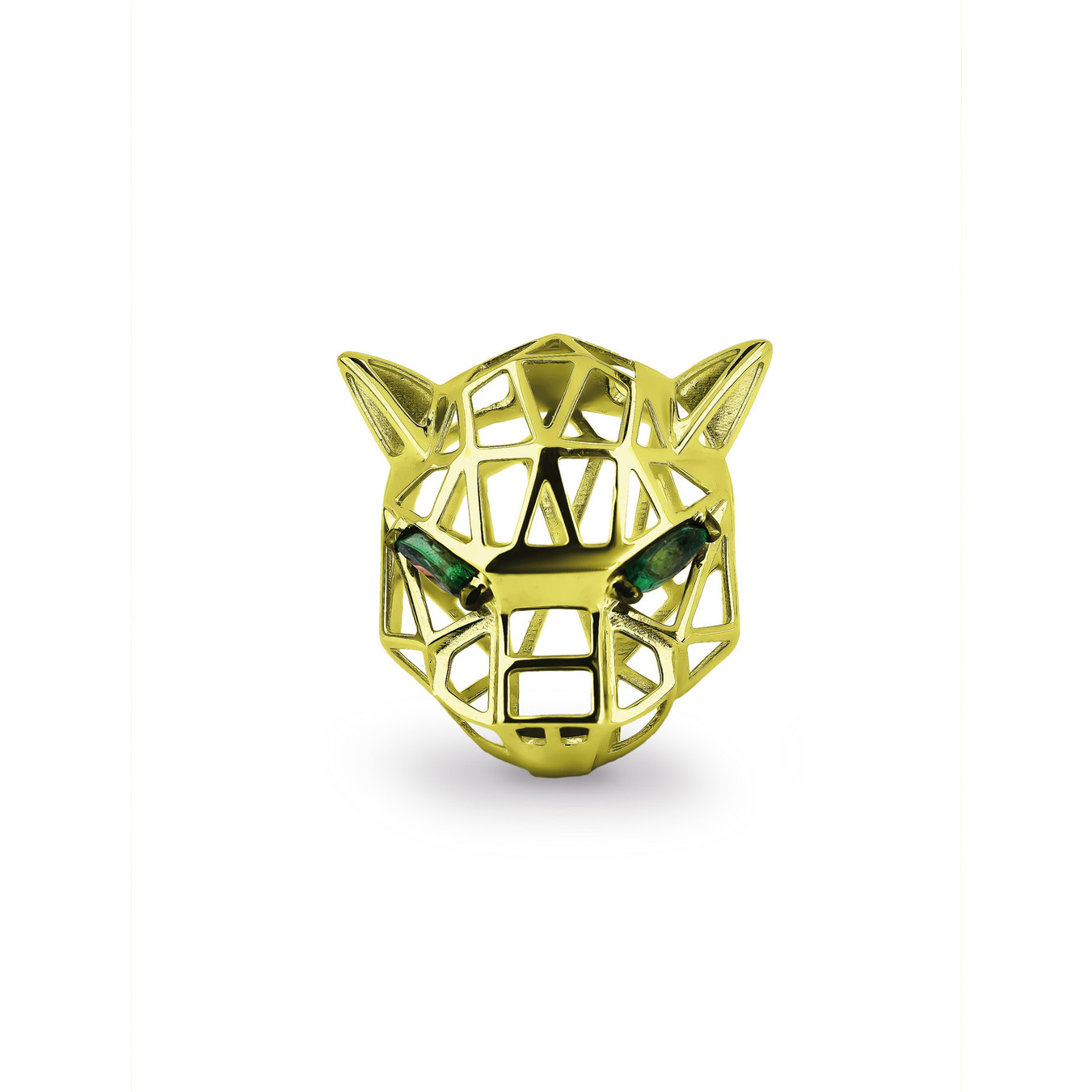 Подвеска PUMA TRANSFORME из лимонного золота 585 пробы с изумрудом