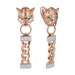 Серьги PUMA TRANSFORME из красного золота 585 пробы с изумрудом и бриллиантами
