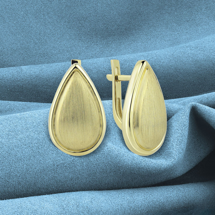 Серьги из лимонного золота 585 пробы